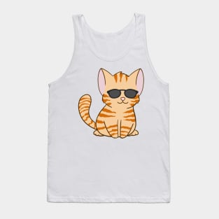 Orange Tabby Cat wearing Sunglasses Tank Top